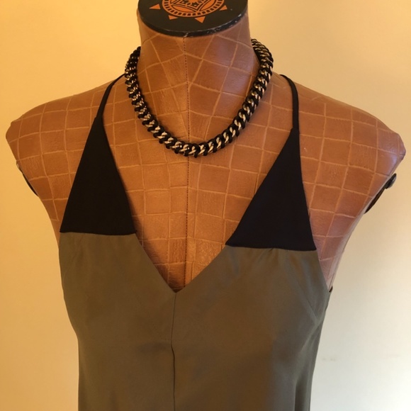 Draw String, Racer Back,V-Neck Tank Top Blouse - Picture 6 of 9